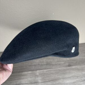 Bailey Hollywood Cabbie Newsboy Flat Hat Size Large Black Rabbit Fur